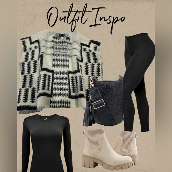 Black and White Poncho - Picture 5 of 5